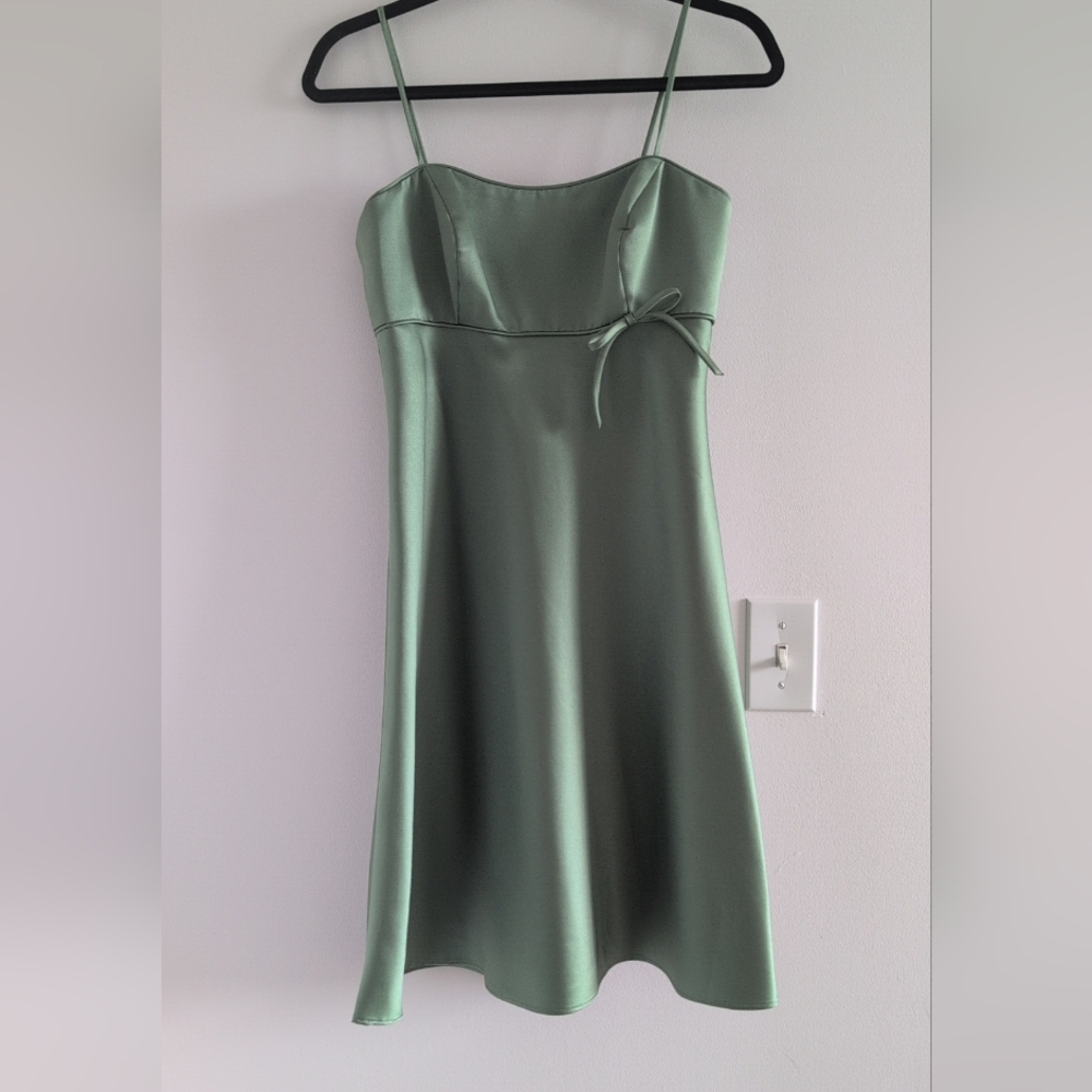 Alfred Angelo Green Satin Dress